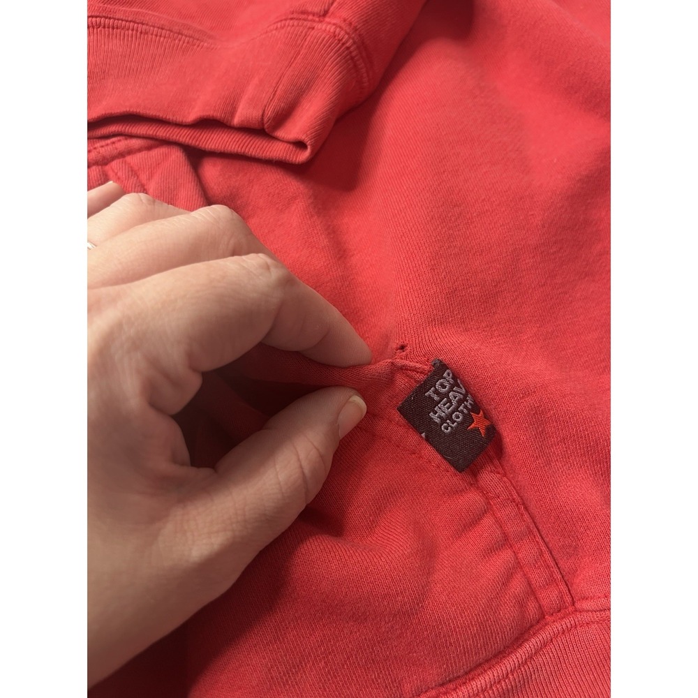 Vtg Top Heavy Hoodie Y2K Skull Red Black Size XL Skater Pullover *Read - Picture 4 of 11